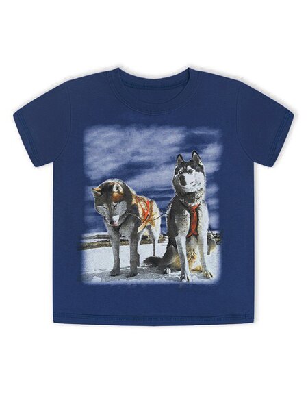 Футболка Мальчикам Россия Синий тёмный Собачки (фото 1)