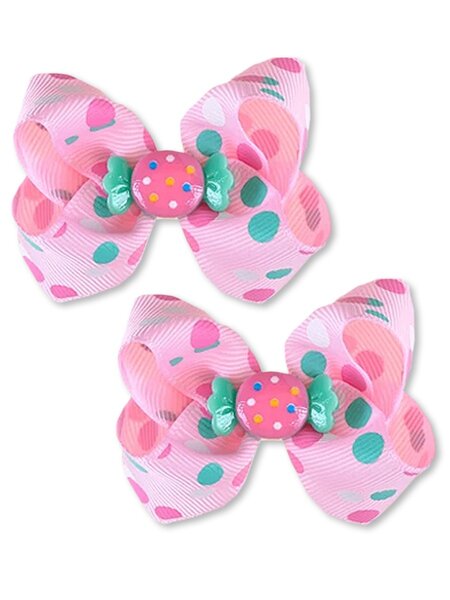 Бантик на резинке, 2 шт Девочкам Baby`s joy Микс Горох (фото 1)