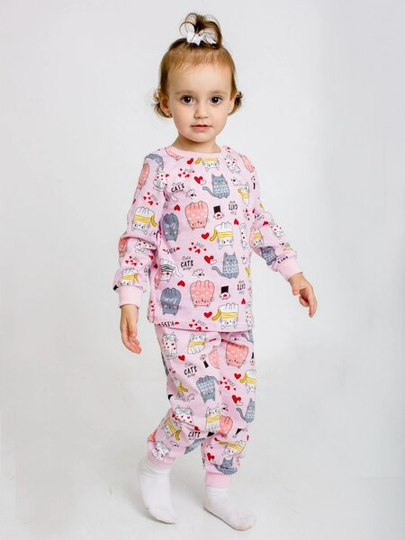 Пижама Девочкам Ивашка Розовый Котики (фото 1)