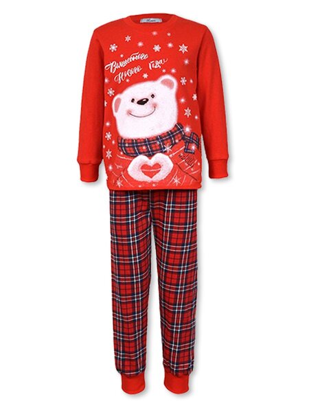 Пижама Мальчикам Лунёва Красный Мишка (фото 1)