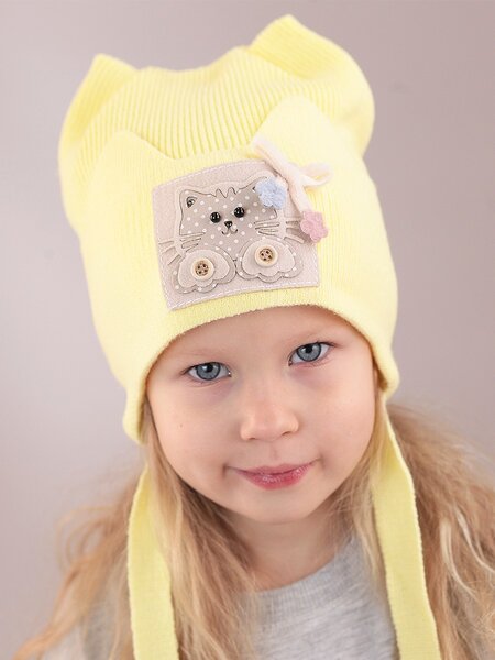 Шапка Девочкам Россия Микс Котик (фото 1)
