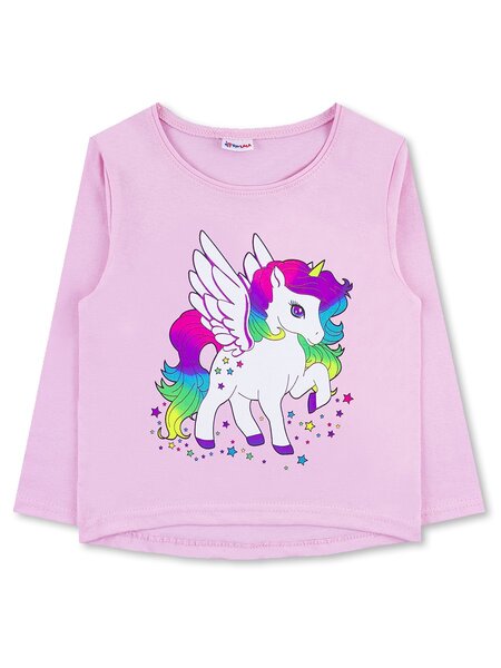 Лонгслив Девочкам Юлала Розовый Единорог (фото 1)