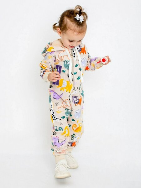 Комбинезон Девочкам Ивашка Бежевый Зверята (фото 1)