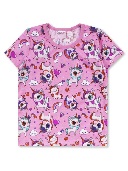 Футболка Девочкам Юлала Розовый Единороги (фото 1)