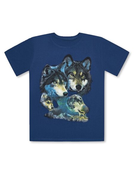 Футболка Мальчикам Россия Синий тёмный Волки (фото 1)