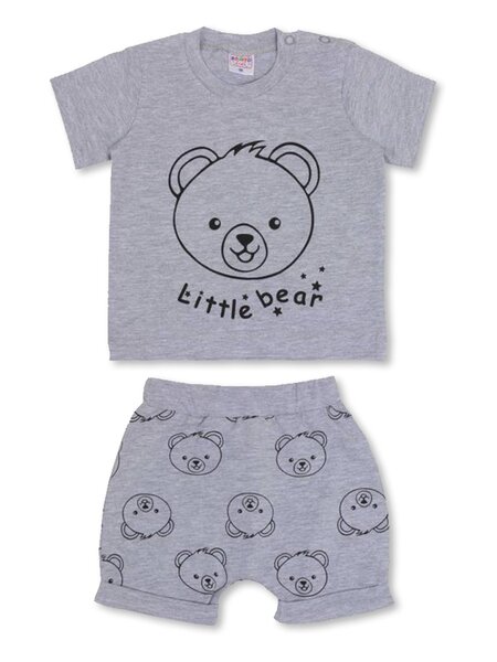 Комплект Новорождённым Bonito Серый меланж Мишка (фото 1)
