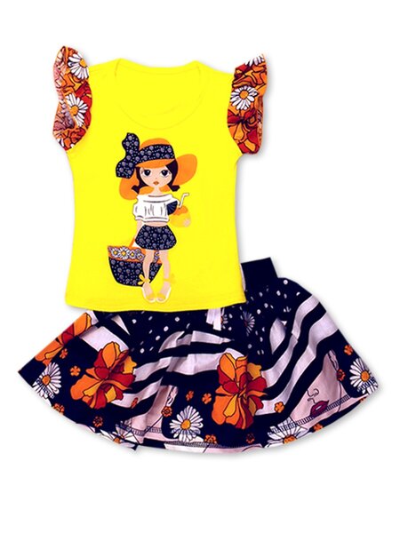 Комплект Девочкам Россия Жёлтый; Чернильный Девушка (фото 1)