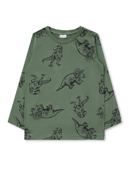 Лонгслив Мальчикам Юлала Хаки Динозавры (фото 1)