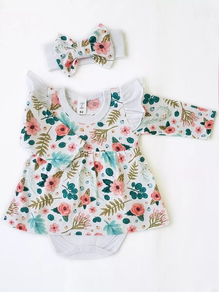 Комплект Новорождённым Россия Белый Цветы (фото 1)