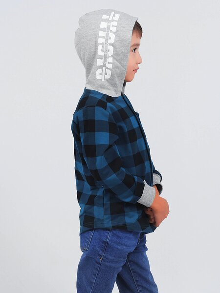 Рубашка Мальчикам Bonito Серо-синий; Чёрный Клетка (фото 2)