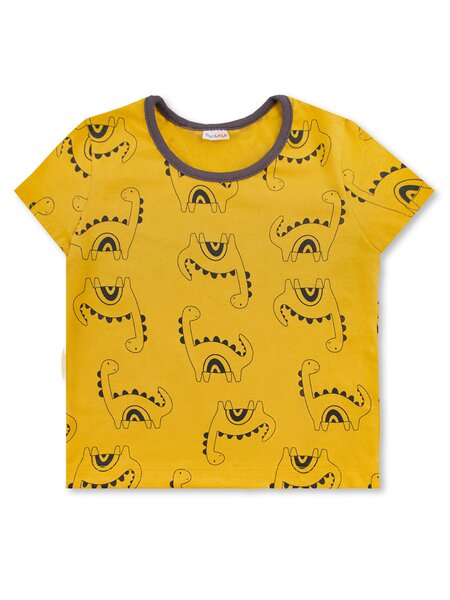 Футболка Мальчикам Юлала Горчичный Динозаврики (фото 1)