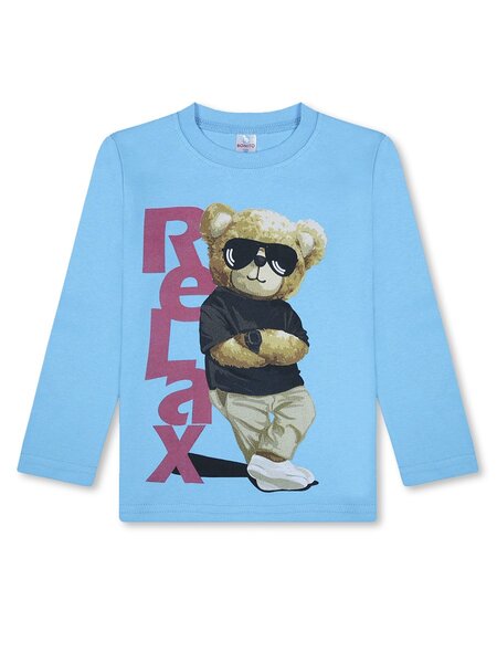 Лонгслив Мальчикам Bonito Голубой Медведь (фото 1)