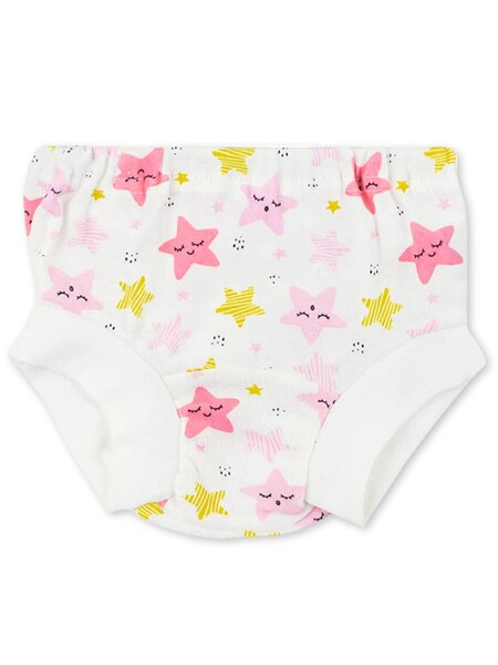 Трусы под памперс Новорождённым Юлала Белый; Розовый Звёзды (фото 1)