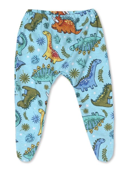 Ползунки Новорождённым Россия Голубой Динозаврики (фото 1)