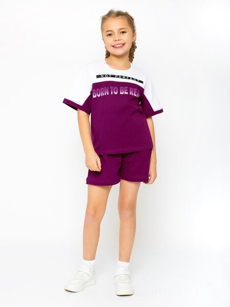 Костюм Девочкам Kip Белый; Фиолетовый Надпись (фото 1)