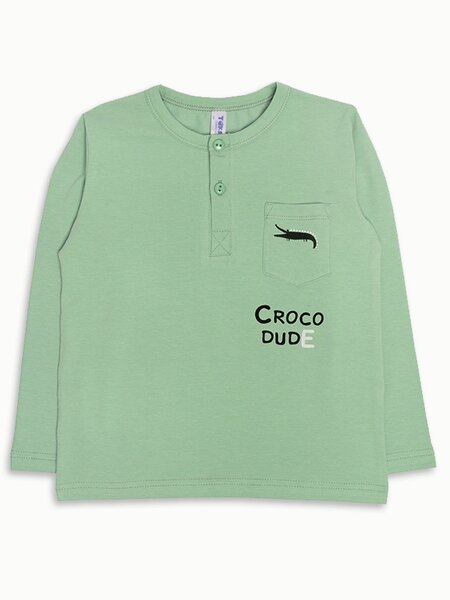 Лонгслив Мальчикам Takro Оливковый Надпись (фото 1)