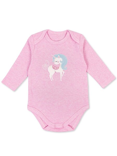 Боди Новорождённым Армения Розовый меланж Единорог (фото 1)