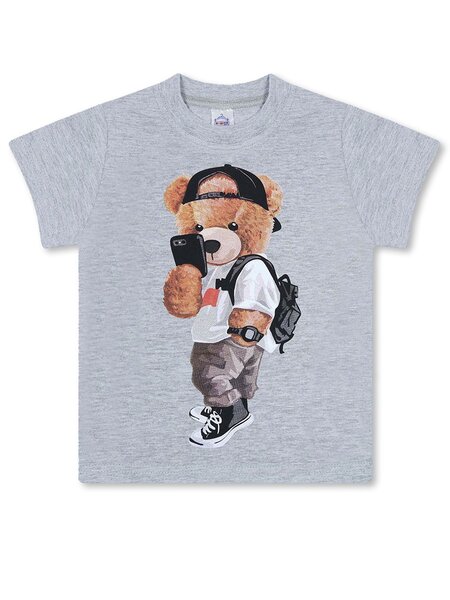 Футболка Мальчикам Bonito Серый меланж Мишка (фото 1)