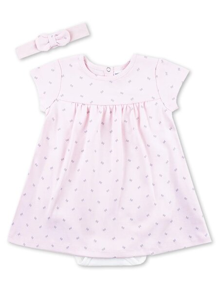 Комплект Новорождённым Юлала Розовый светлый Бантики (фото 1)