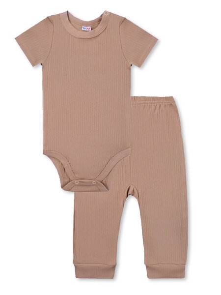 Комплект Новорождённым Юлала Коричневый светлый Без рисунка (фото 1)