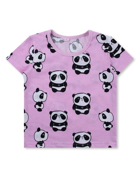 Футболка Девочкам Юлала Розовый Панды (фото 1)