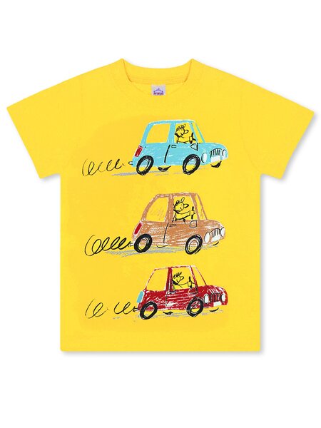 Футболка Мальчикам Bonito Жёлтый Машинки (фото 1)