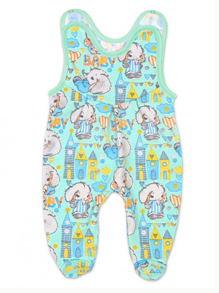 Ползунки высокие Новорождённым Россия Мятный Слоники (фото 1)