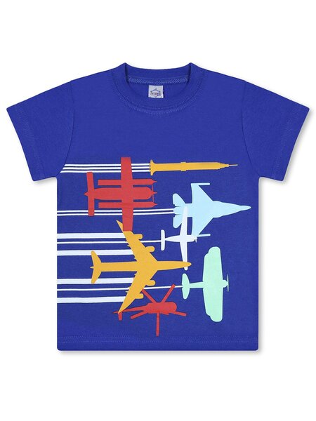 Футболка Мальчикам Bonito Ультрамарин Самолёты (фото 1)
