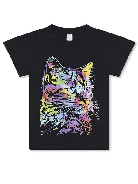 Футболка Девочкам Bonito Чёрный Котик (фото 1)