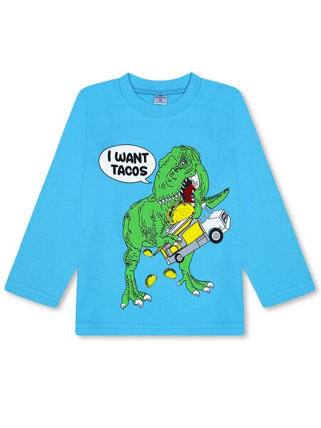 Лонгслив Мальчикам Bonito Голубой Динозавр (фото 1)