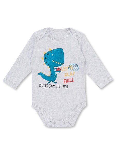 Боди Новорождённым Армения Серый меланж Динозавр (фото 1)