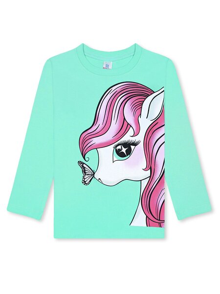 Лонгслив Девочкам Bonito Мятный Единорог (фото 1)