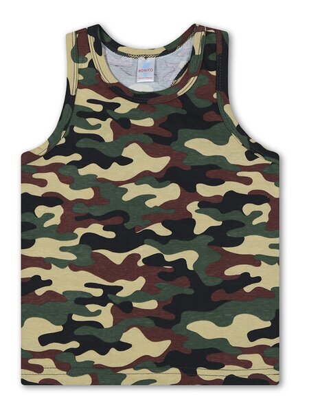 Майка Мальчикам Bonito Зелёный тёмный; Коричневый Камуфляж (фото 1)