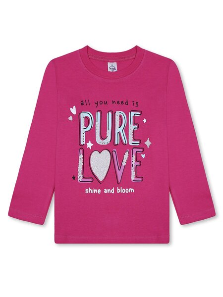 Лонгслив Девочкам Bonito Малиновый Надпись (фото 1)