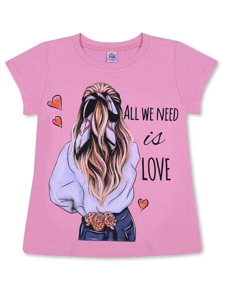 Футболка Девочкам Bonito Розовый Девушка (фото 1)