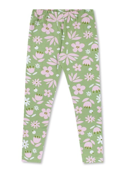 Лосины Девочкам Юлала Оливковый Цветы (фото 1)