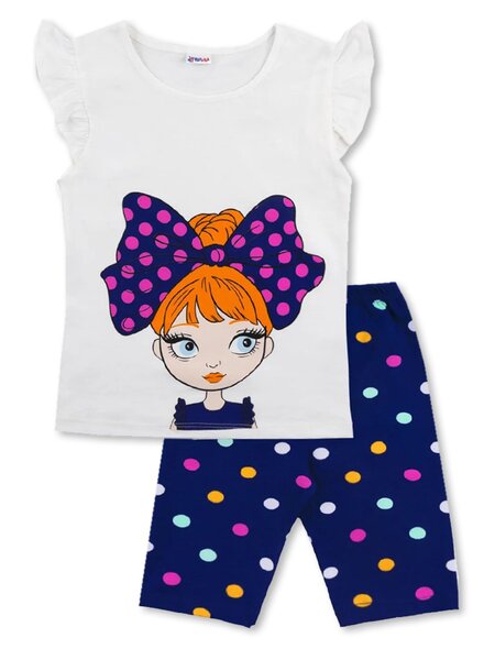 Костюм Девочкам Юлала Белый; Синий тёмный Девочка (фото 1)