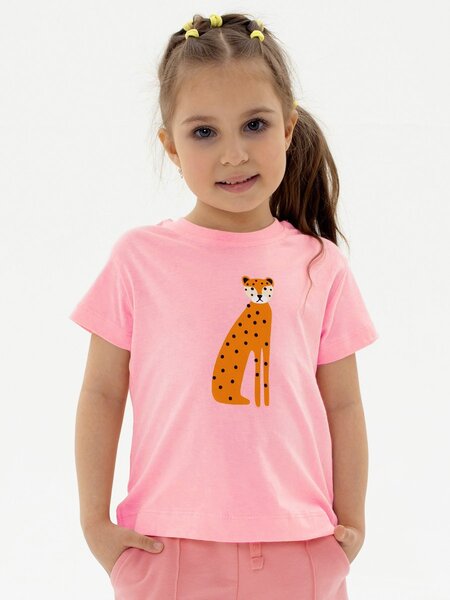 Футболка Девочкам Takro Розовый светлый Леопард (фото 1)