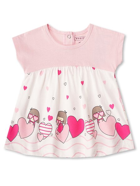 Платье ясельное Новорождённым Bonito Белый; Розовый светлый Девочки (фото 1)