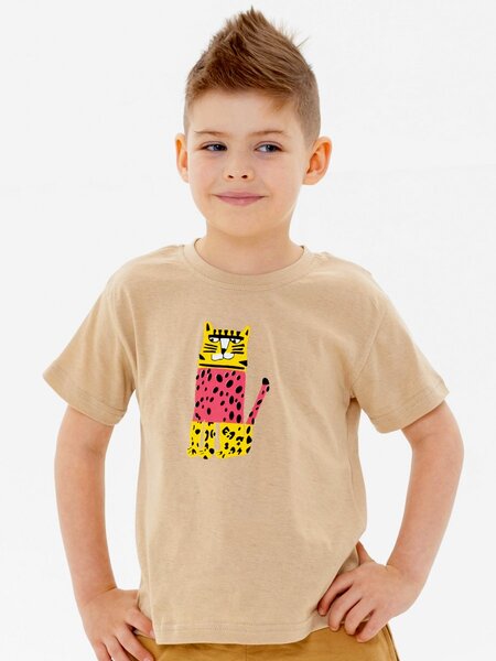 Футболка Мальчикам Takro Бежевый Леопард (фото 1)