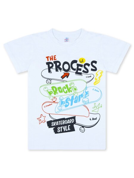 Футболка Мальчикам Bonito Белый Скейт (фото 1)