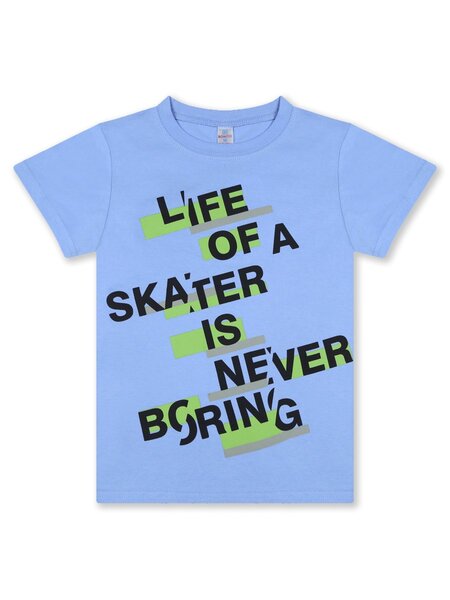 Футболка Мальчикам Bonito Синий светлый Надпись (фото 1)