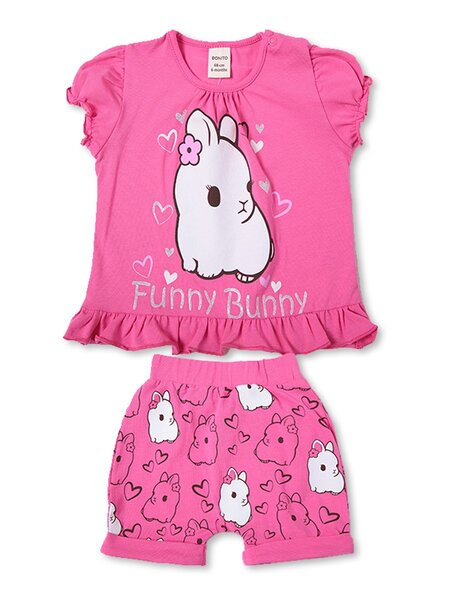 Комплект Новорождённым Bonito Малиновый Зайка (фото 1)