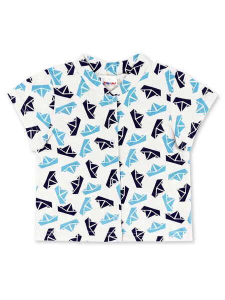 Кофточка Новорождённым Юлала Белый Корабли (фото 1)