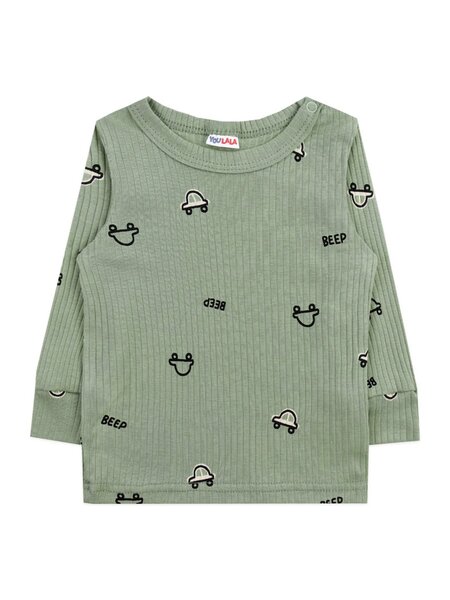 Кофточка Новорождённым Юлала Хаки светлый Машинки (фото 1)