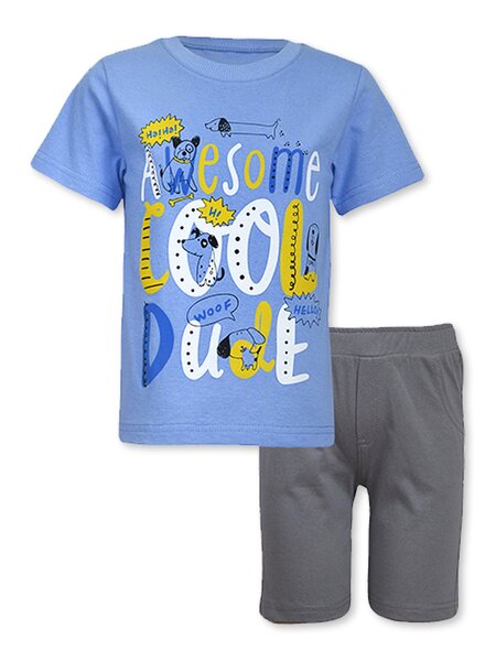 Костюм Мальчикам Лунёва Синий; Серый Надпись (фото 1)