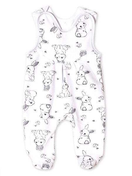 Ползунки высокие Новорождённым Россия Белый Зайки (фото 1)