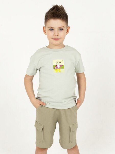 Футболка Мальчикам Takro Хаки светлый Крокодил (фото 1)