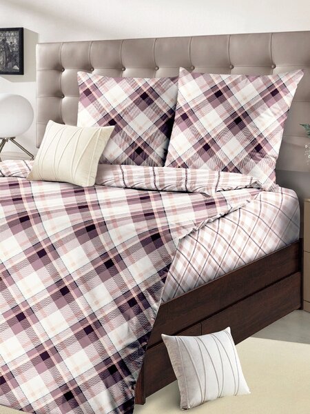 Комплект постельного белья Для дома Россия Бежевый Клетка (фото 1)