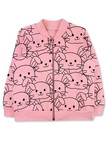 Толстовка Девочкам Юлала Розовый Зайки (фото 1)